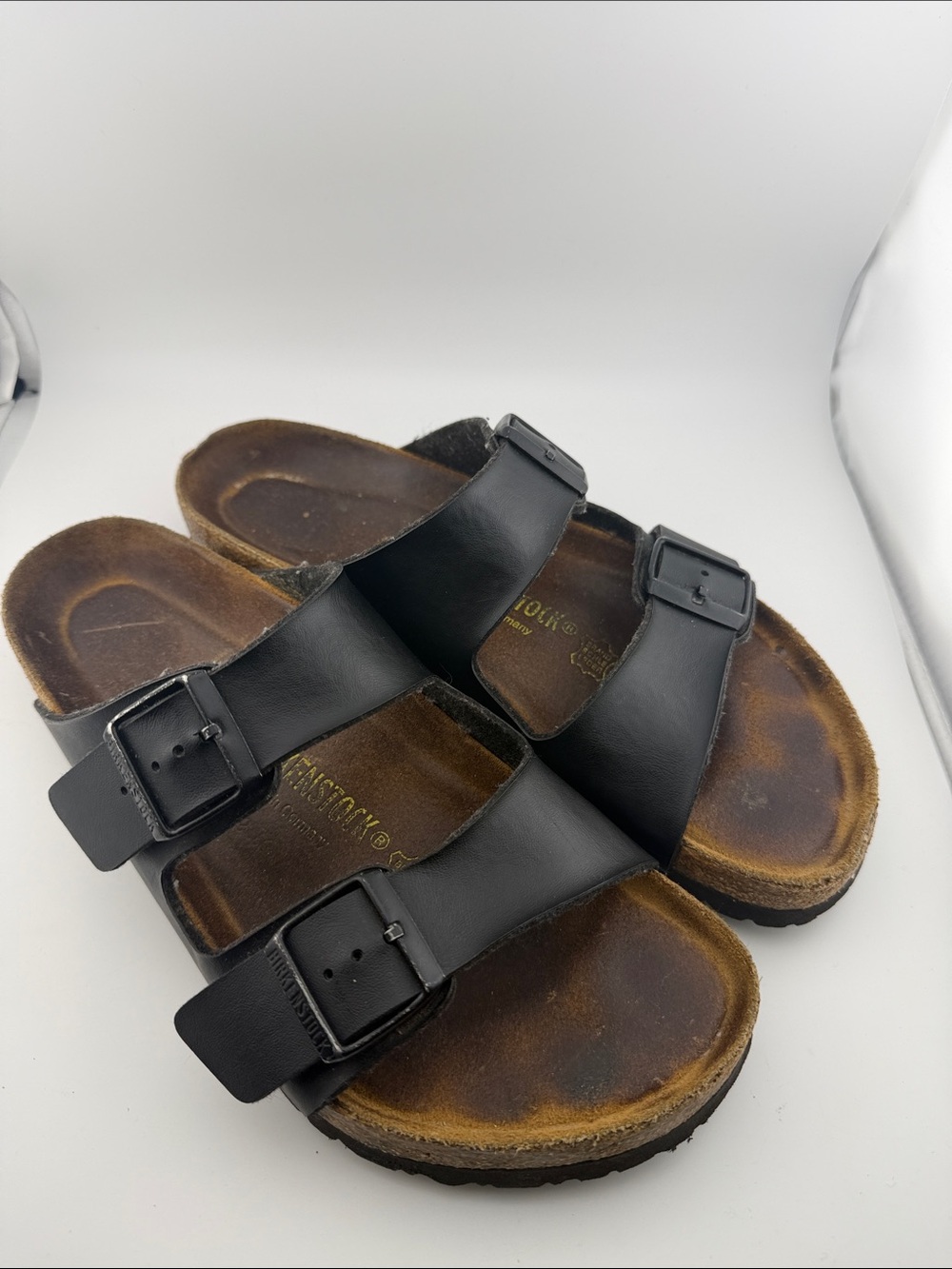 Birkenstock Arizona Sandals, Black Oiled Birko-Flor
